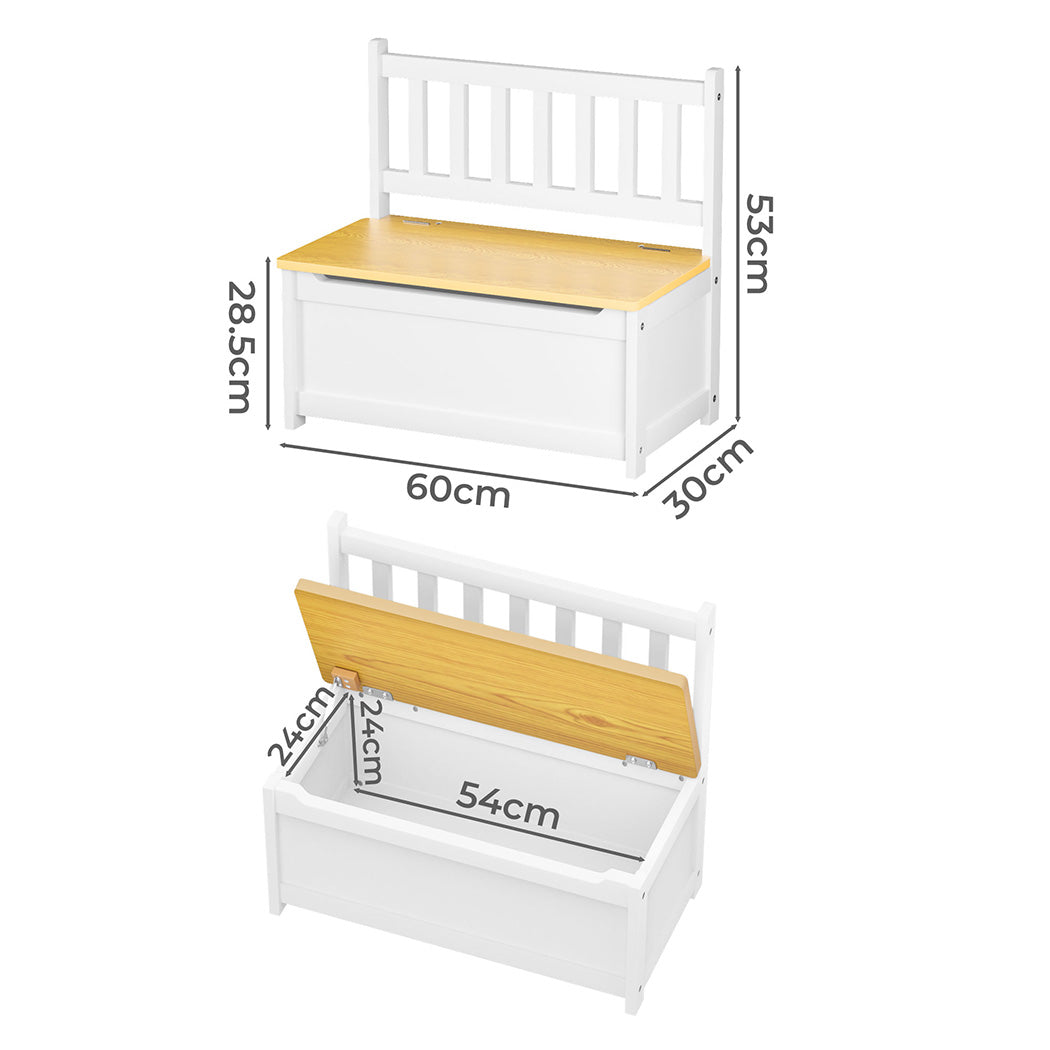Levede 2-In-1 Kids Toys Storage Bench Box Wooden Chair
