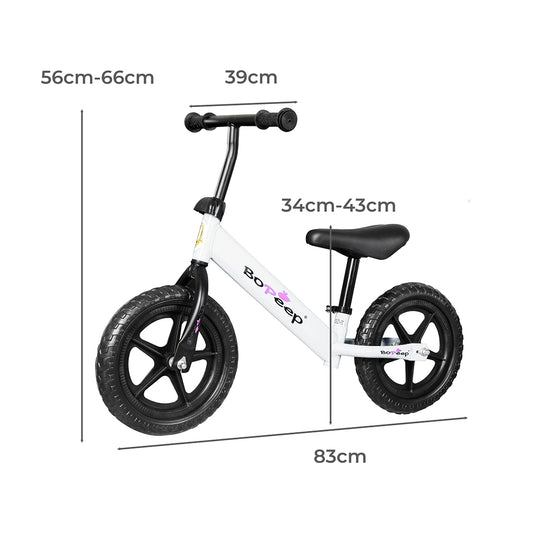 BoPeep Kids Balance Bike Ride On Toys White-1942352907508781058