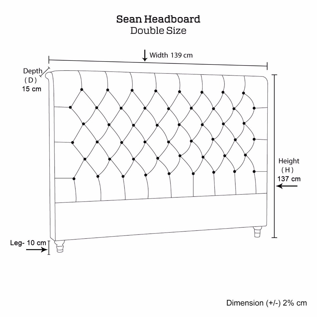 Bed Head Double Size French Provincial Headboard Upholsterd Fabric Charcoal - 2100622203402 Toy Chest Australia 6