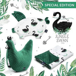 La Millou Light Blanket Large 110*140cm JUNGLE SWAN | Green - '9356877155888 Toy Chest Australia 1