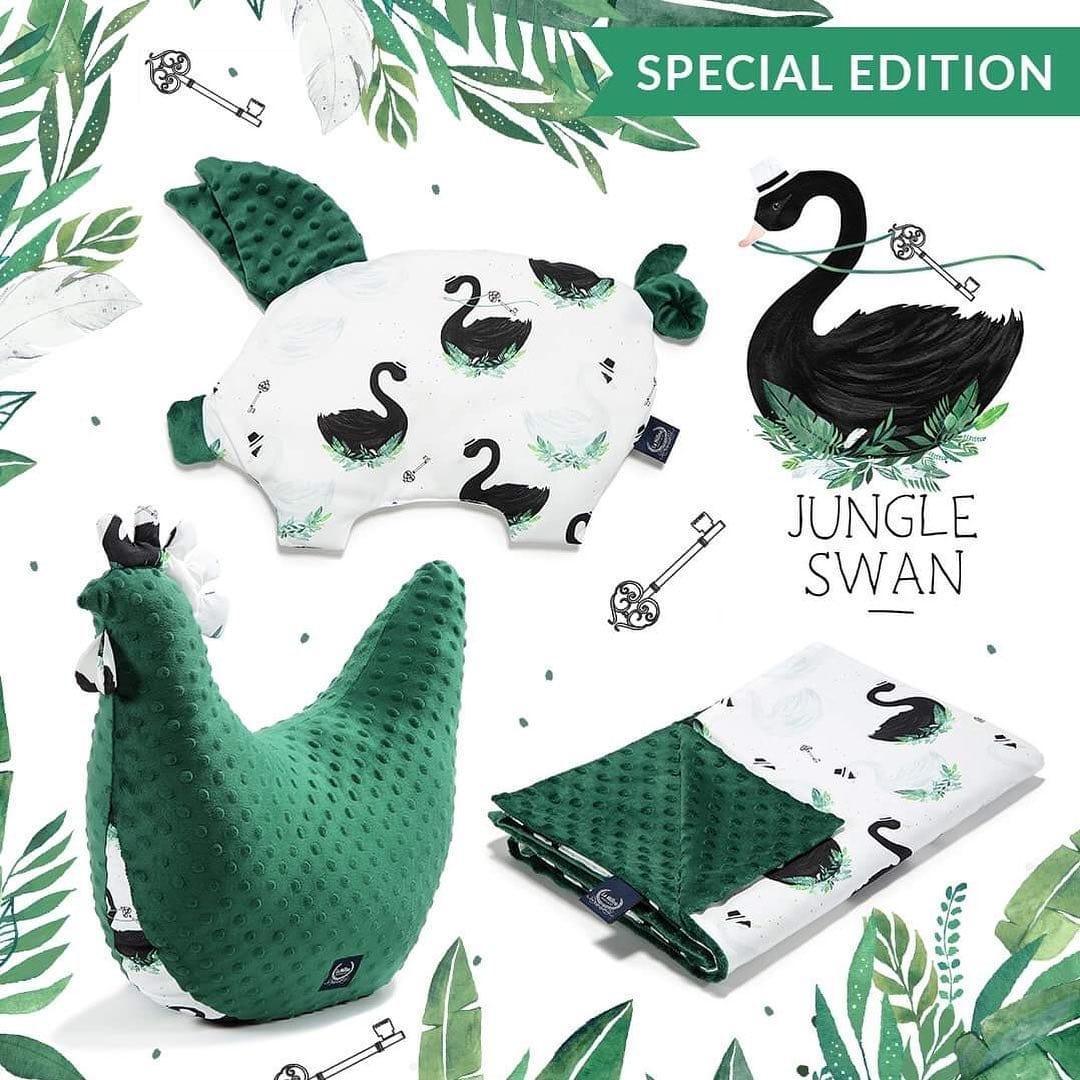 La Millou Light Blanket Large 110*140cm JUNGLE SWAN | Green - '9356877155888 Toy Chest Australia 1