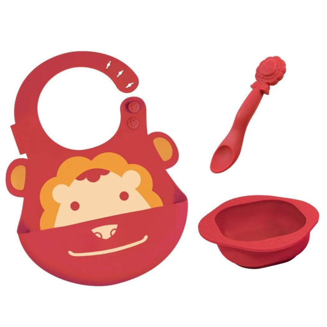 Marcus & Marcus - Baby Silicone Feeding Gift Set Marcus theLion - Red - '9356877162510 Toy Chest Australia 7