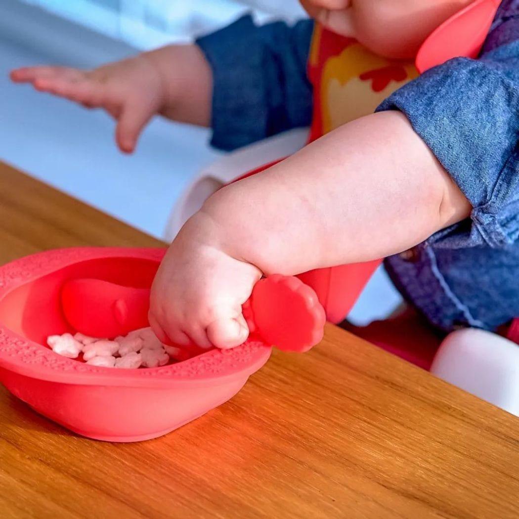 Marcus & Marcus - Baby Silicone Feeding Gift Set Marcus theLion - Red - '9356877162510 Toy Chest Australia 5