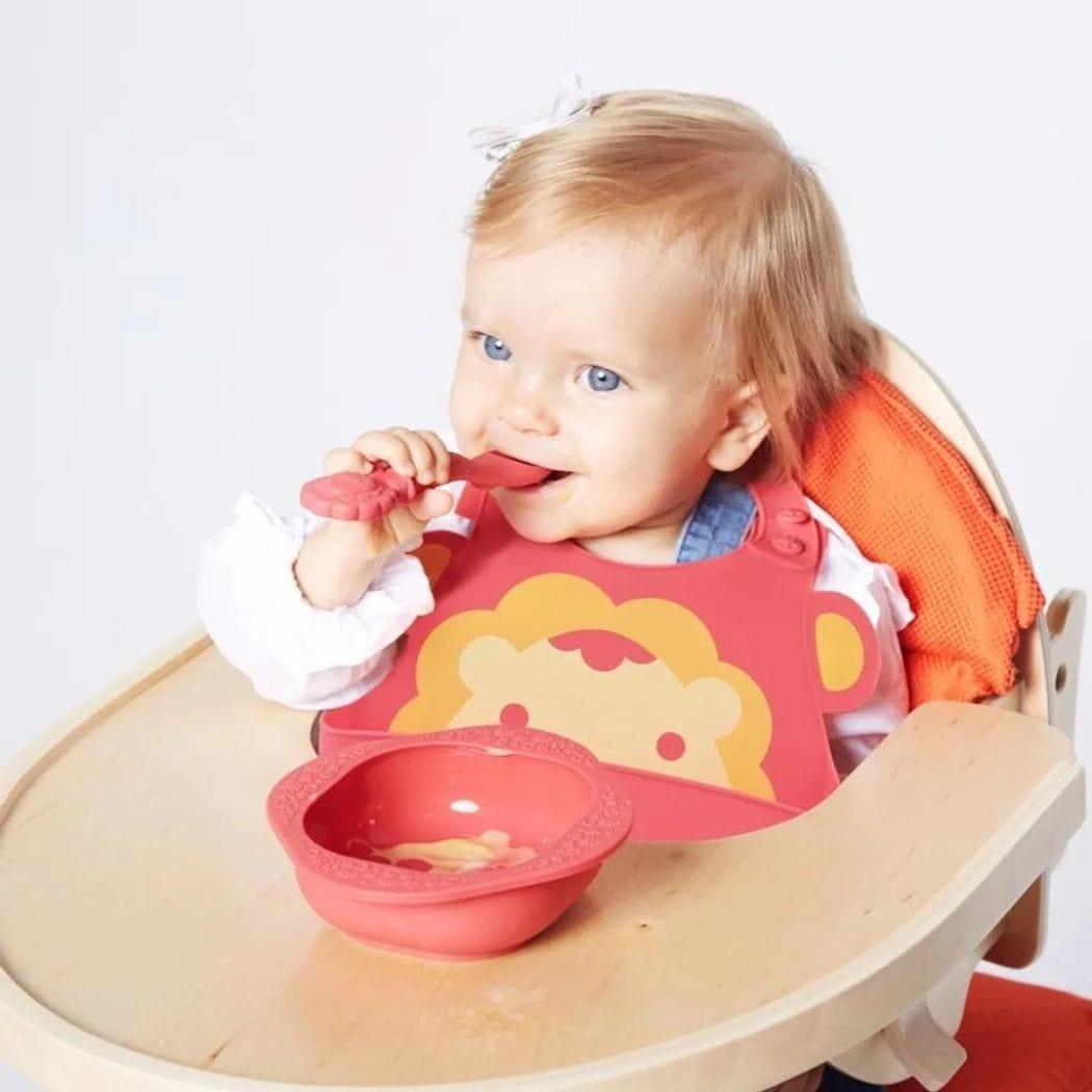 Marcus & Marcus - Baby Silicone Feeding Gift Set Marcus theLion - Red - '9356877162510 Toy Chest Australia 3