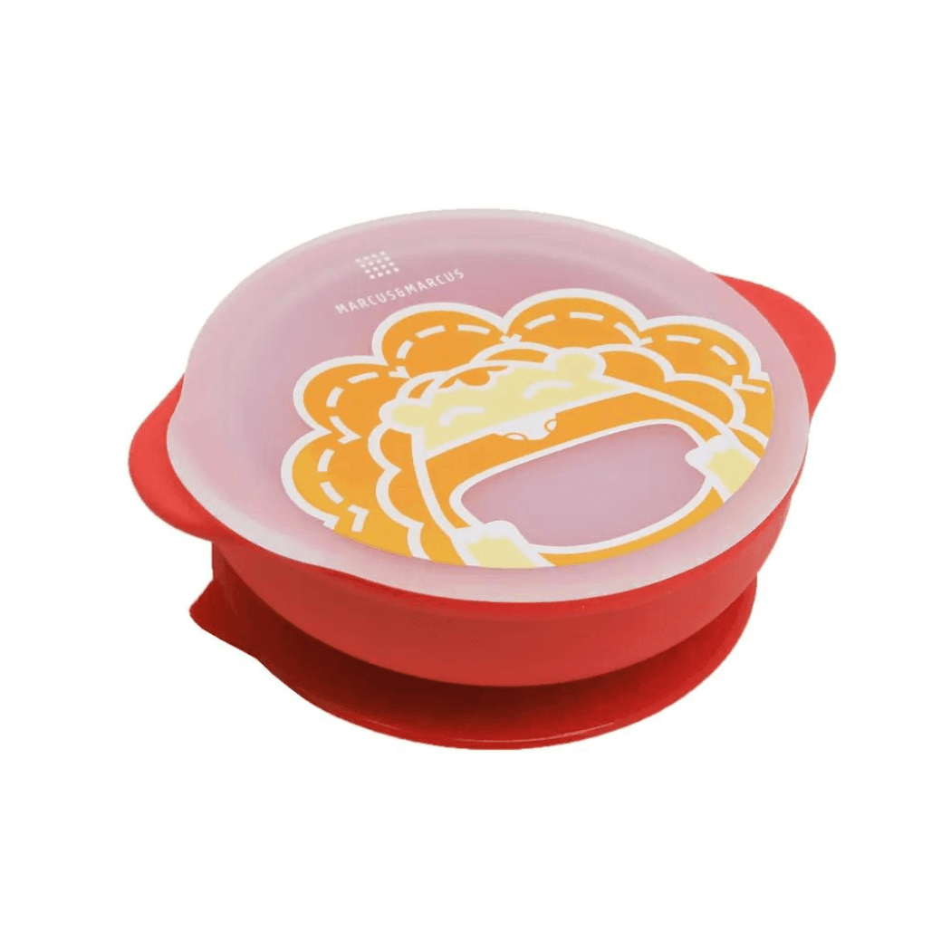 Marcus & Marcus - Sunction Bowl with Lid Marcus the Lion - Red - '0059318117221 Toy Chest Australia 8