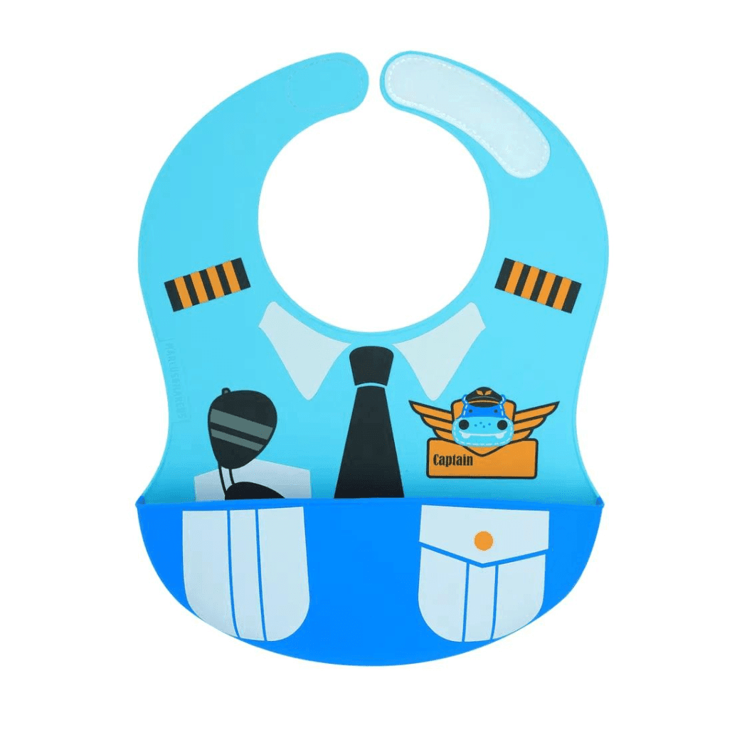 Marcus & Marcus - Wide Coverage Creative Toddler Bibs Lucas Blue - '0850005702498 Toy Chest Australia 5
