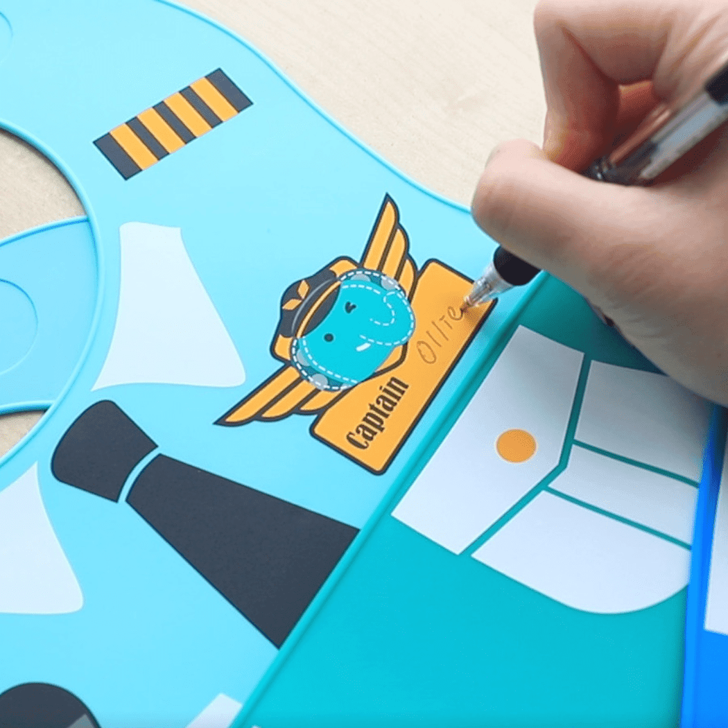 Marcus & Marcus - Wide Coverage Creative Toddler Bibs Lucas Blue - '0850005702498 Toy Chest Australia 1