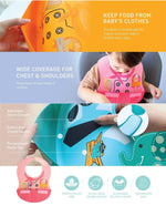 Marcus & Marcus - Wide Coverage Creative Toddler Bibs Lucas Blue - '0850005702498 Toy Chest Australia 3