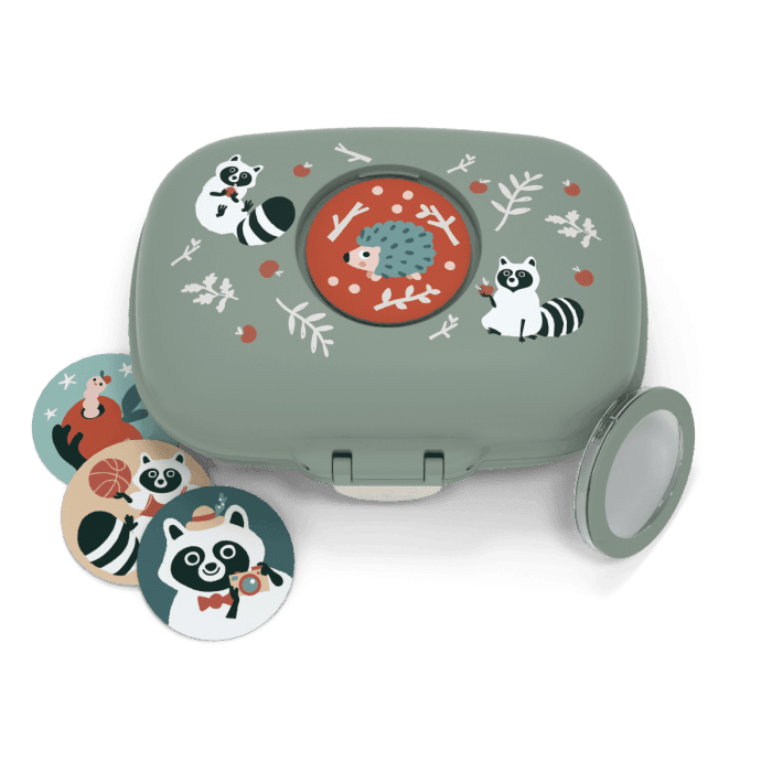 Monbento Gram Snack Box - Green Raccoon Green Raccoon - '5715235005762 Toy Chest Australia 2