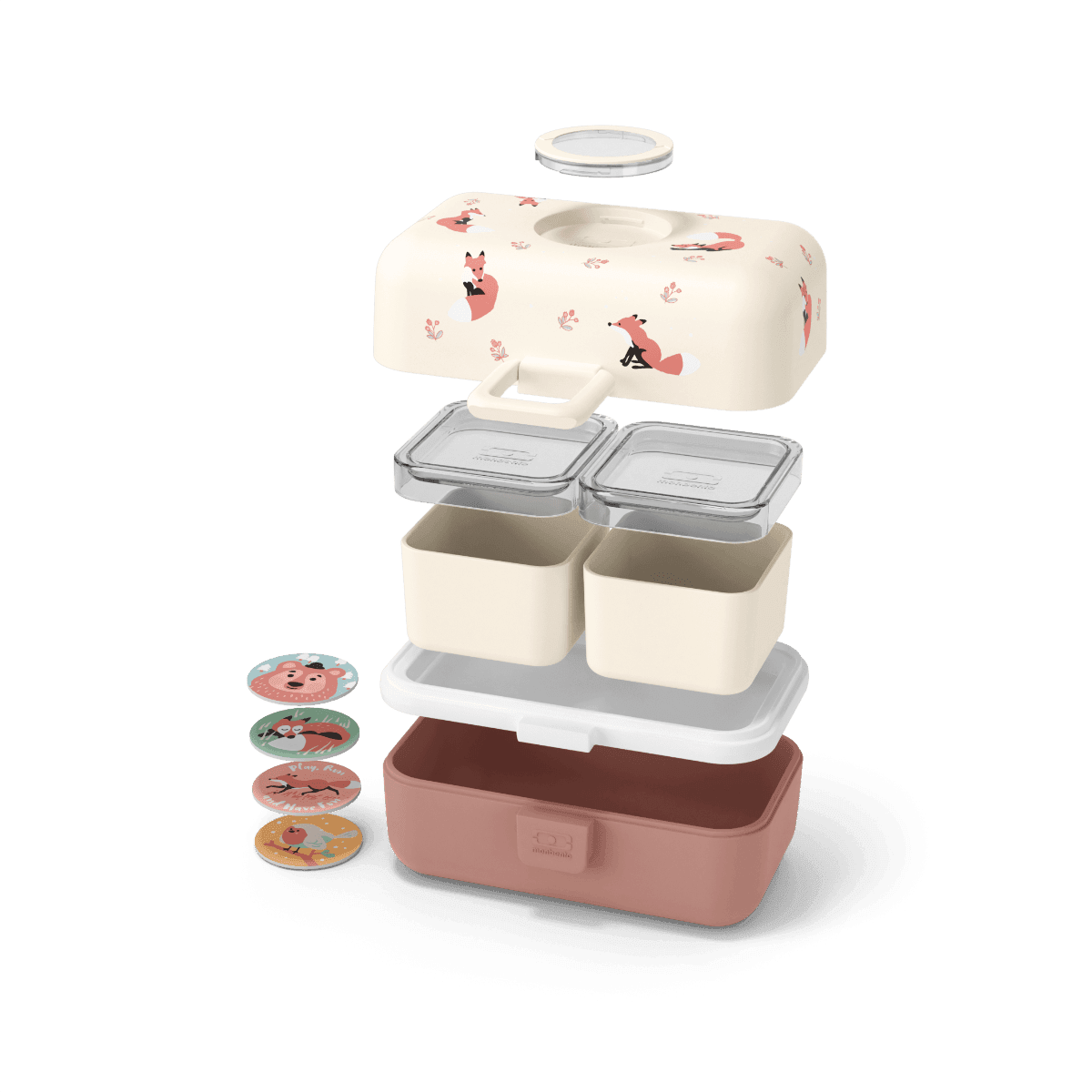 Monbento Tresor Graphic Kids's Bento Box - Cinnamon Fox Cinnamon Fox - '5715235010537 Toy Chest Australia 3