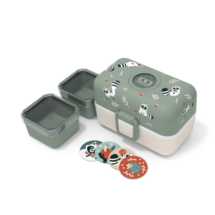 Monbento Tresor Graphic Kids's Bento Box - Green Raccoon Green Raccoon - '5715235019455 Toy Chest Australia 2