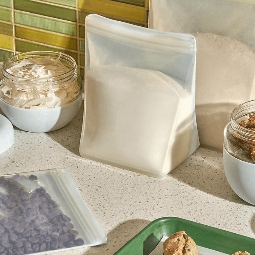 Porter Reusable Silicone Bag Stand Up 1.5l - Cream - '0850014034658 Toy Chest Australia 2