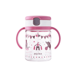 Richell - Aqulea Clear Straw Bottle Mug 200ml Pink Circus - '4973655220146 Toy Chest Australia 4
