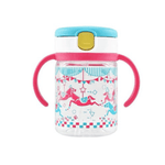 Richell - Aqulea Clear Straw Bottle Mug 200ml Pink Carousel - '4973655990827 Toy Chest Australia 4