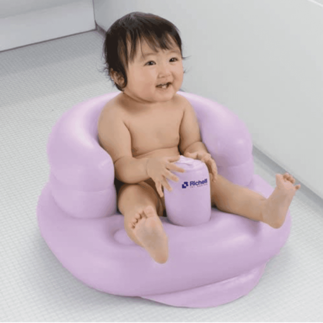 Richell Inflatable Soft Baby Chair Purple Grey - '4945680200011 Toy Chest Australia 2