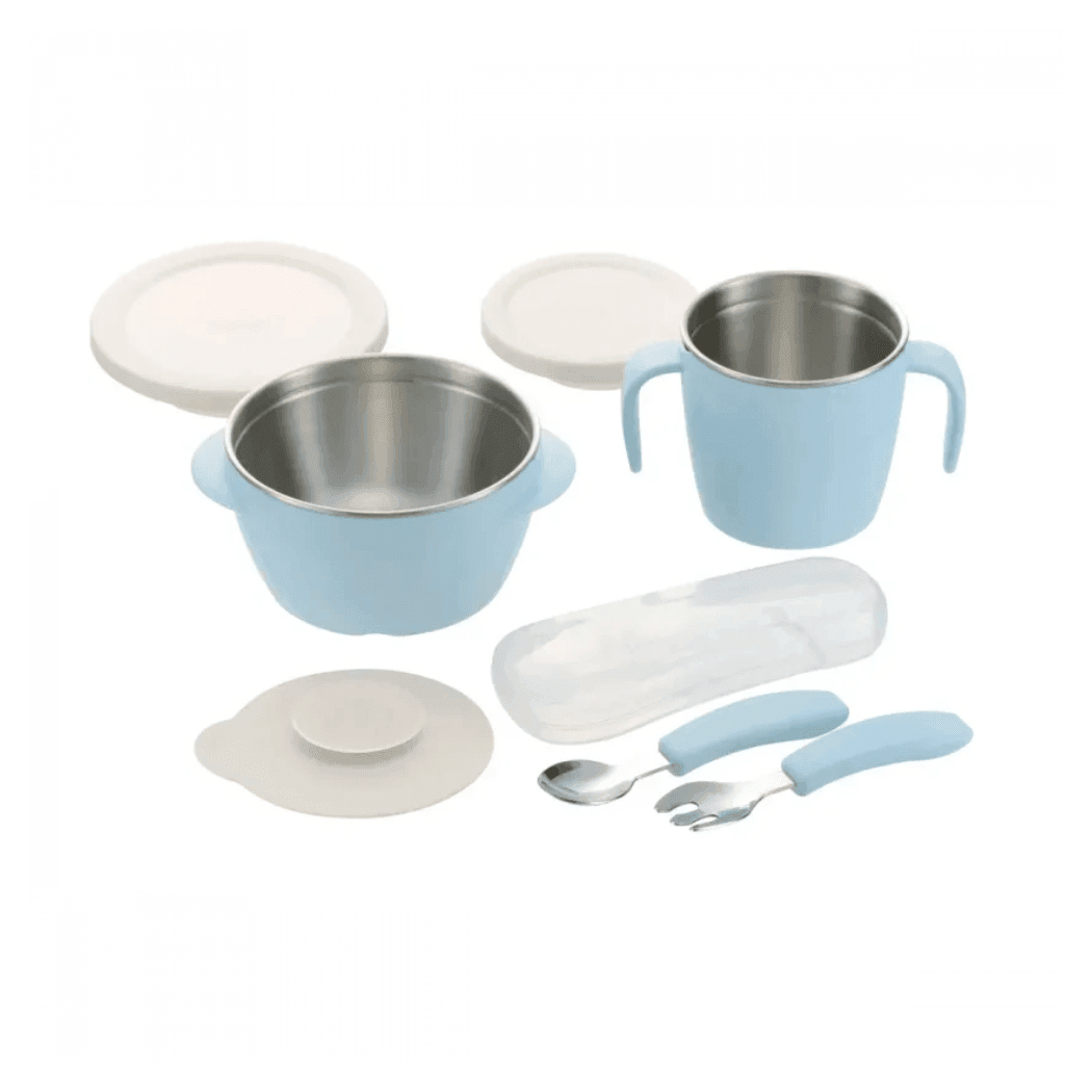 RICHELL TLI Stainless steel Feeding Set Blue - '0671374541712 Toy Chest Australia 7