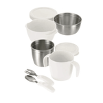 RICHELL TLI Stainless steel Feeding Set White - '0671374541675 Toy Chest Australia 3