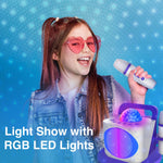 Laser Kids Disco Karaoke with Two Mics White