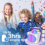Laser Kids Disco Karaoke with Two Mics White
