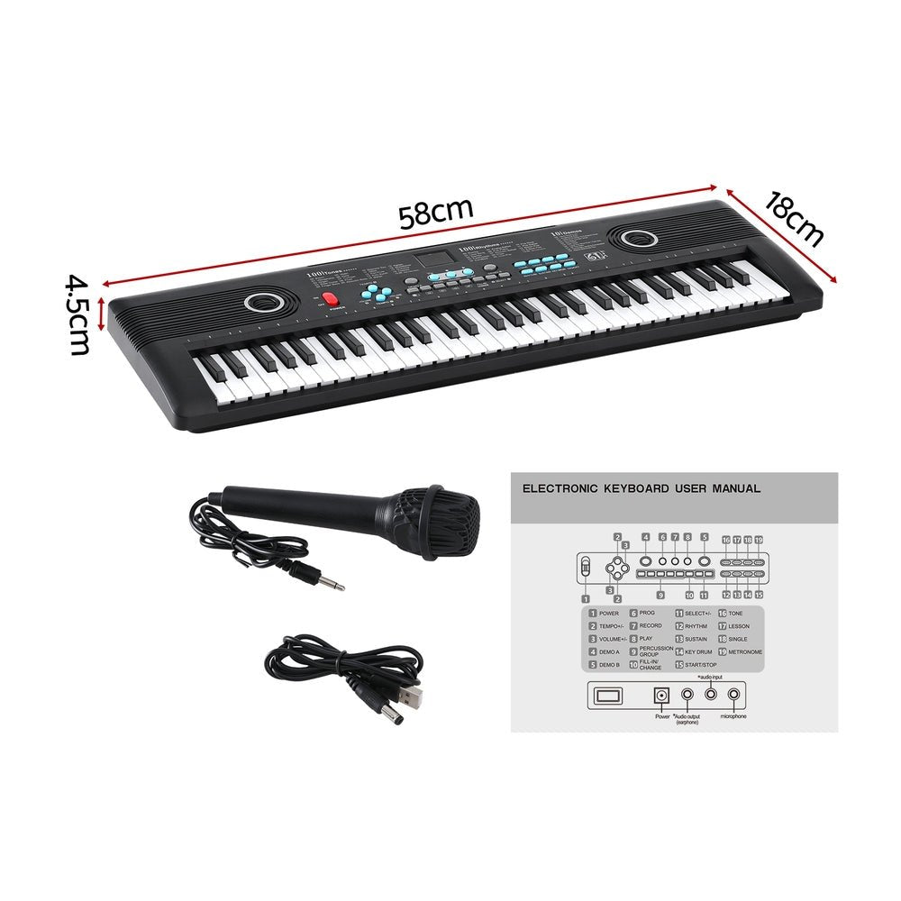 Alpha 61 - Key Digital Piano Keyboard Electric Kids Gift Black