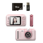 2.4 Hd Reversible Kids Camera + 16g Memory Card & Reader - Pink