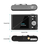 2.7k Full Hd 44mp 16x Zoom 2.88 Digital Camera for Kids - Black
