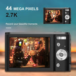 2.7k Full Hd 44mp 16x Zoom 2.88 Digital Camera for Kids - Black