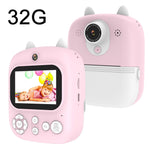 32g Instant Camera with 2.4 Display & Card Reader for Kids - 1200w Blue - 32G + Card Reader Blue