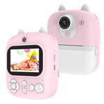 32g Instant Camera with 2.4 Display & Card Reader for Kids - 1200w Blue - 32G + Card Reader Pink
