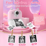 32g Instant Camera with 2.4 Display & Card Reader for Kids - 1200w Blue - 32G + Card Reader Purple