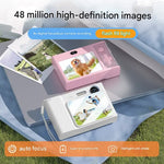 48MP Digital Camera for Kids & Beginners - 1080P Vlogging, 8x Zoom, Filters & Games(White)