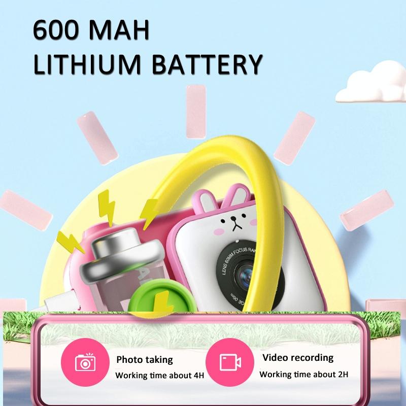 48Mp Dual Lens Kids Digital Camera With 2.4 Ips Screen And 32Gb Tf Card - Blue Fox - With 64G Tf Card Blue Fox