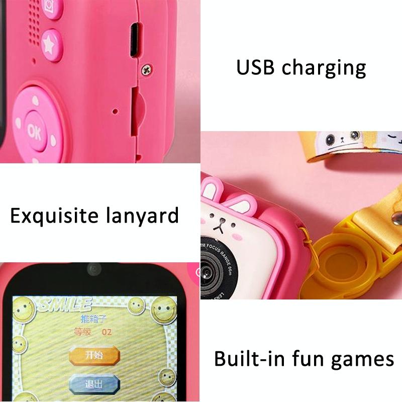 48Mp Dual Lens Kids Digital Camera With 2.4 Ips Screen And 32Gb Tf Card - Blue Fox - With 64G Tf Card Blue Fox
