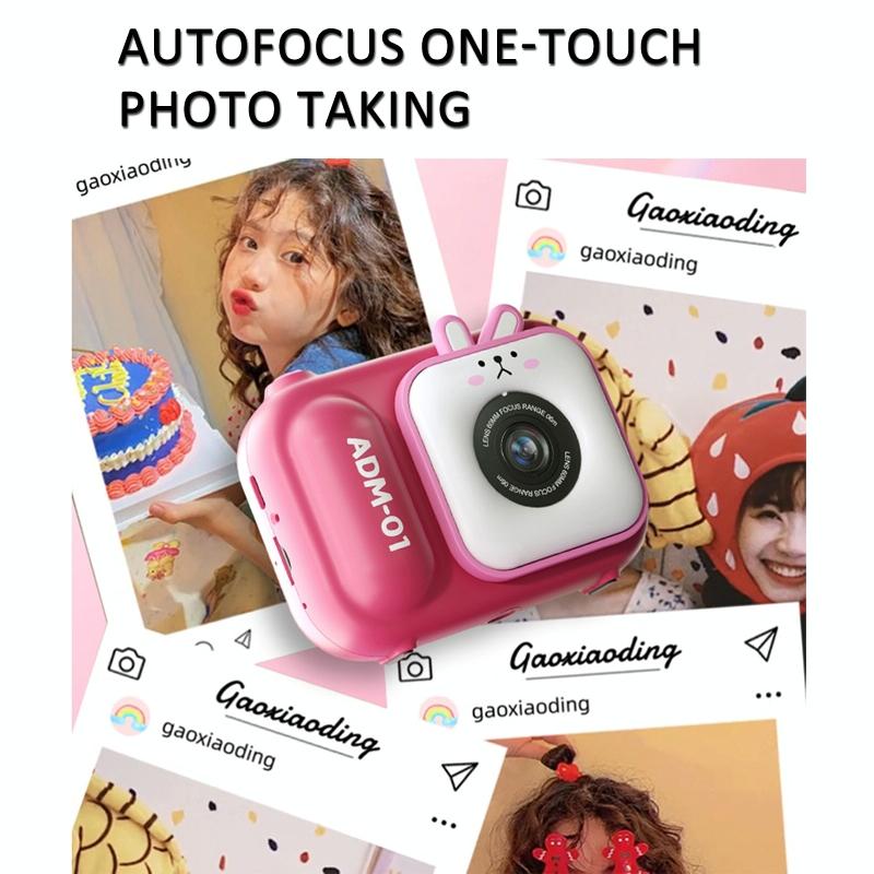 48Mp Dual Lens Kids Digital Camera With 2.4 Ips Screen And 32Gb Tf Card - Blue Fox - With 64G Tf Card Pink Bunny
