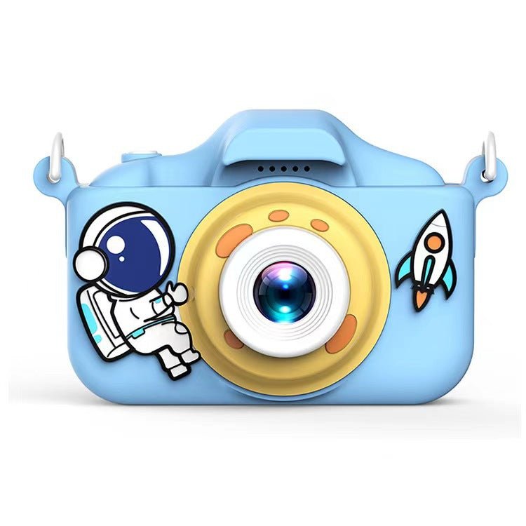 Blue Astronaut Motifs Cute Kids Digital Camera - Cat - Themed HD Camera with 32GB Memory Card