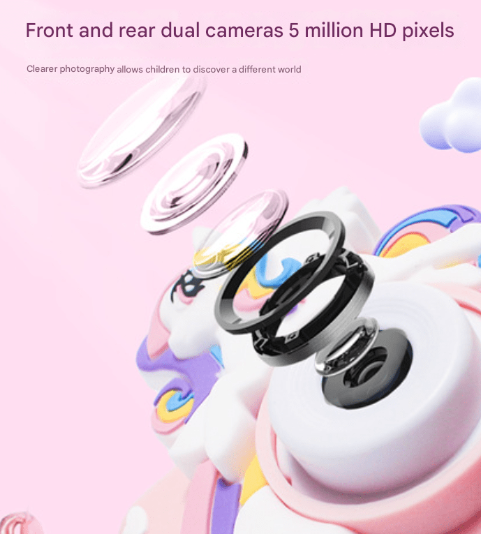 Blue Cat Cute Kids Digital Camera - Cat - Themed HD Camera with 32GB Memory Card