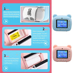 Instant Print Camera for Kids with Dual Lens and 2.4 - inch Screen - Pink