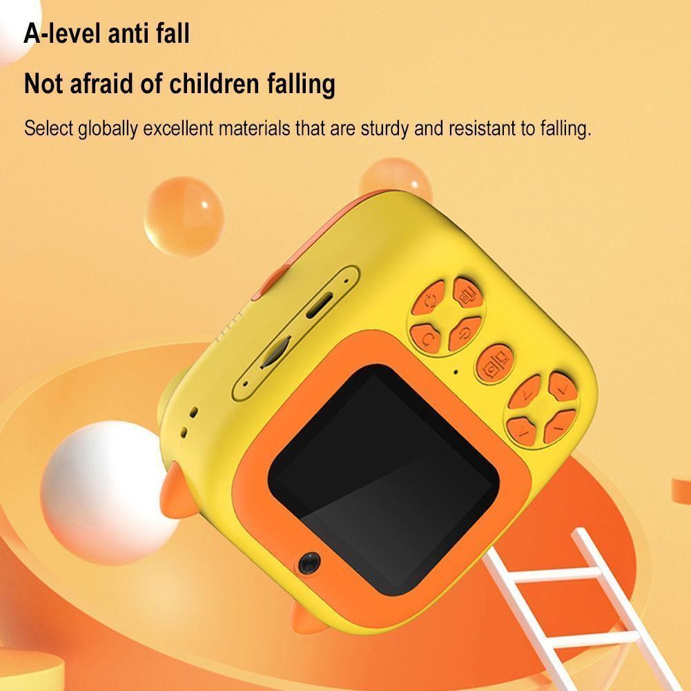 Instant Print Camera with Dual Lens - 2.8 Screen for Kids Blue - Pink + 32G Card