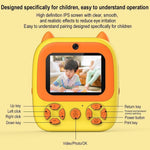 Instant Print Camera with Dual Lens - 2.8 Screen for Kids Blue - Pink + 32G Card