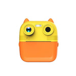 Instant Print Camera with Dual Lens - 2.8 Screen for Kids Blue - Yellow + 32G Card