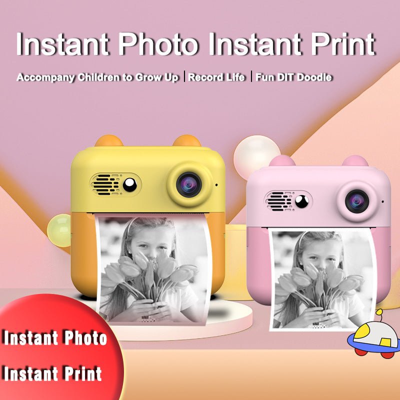 Kids Instant Print Digital Camera with 180° Flip Lens - 24MP Photos, 720P Video & Doodle Fun(pink)