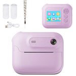 Kids Multi - Functional Camera Toy - Instant B&W Printing & Creative Stickers(purple)