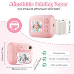 Kids Multi - Functional Camera Toy - Instant B&W Printing & Creative Stickers(purple)
