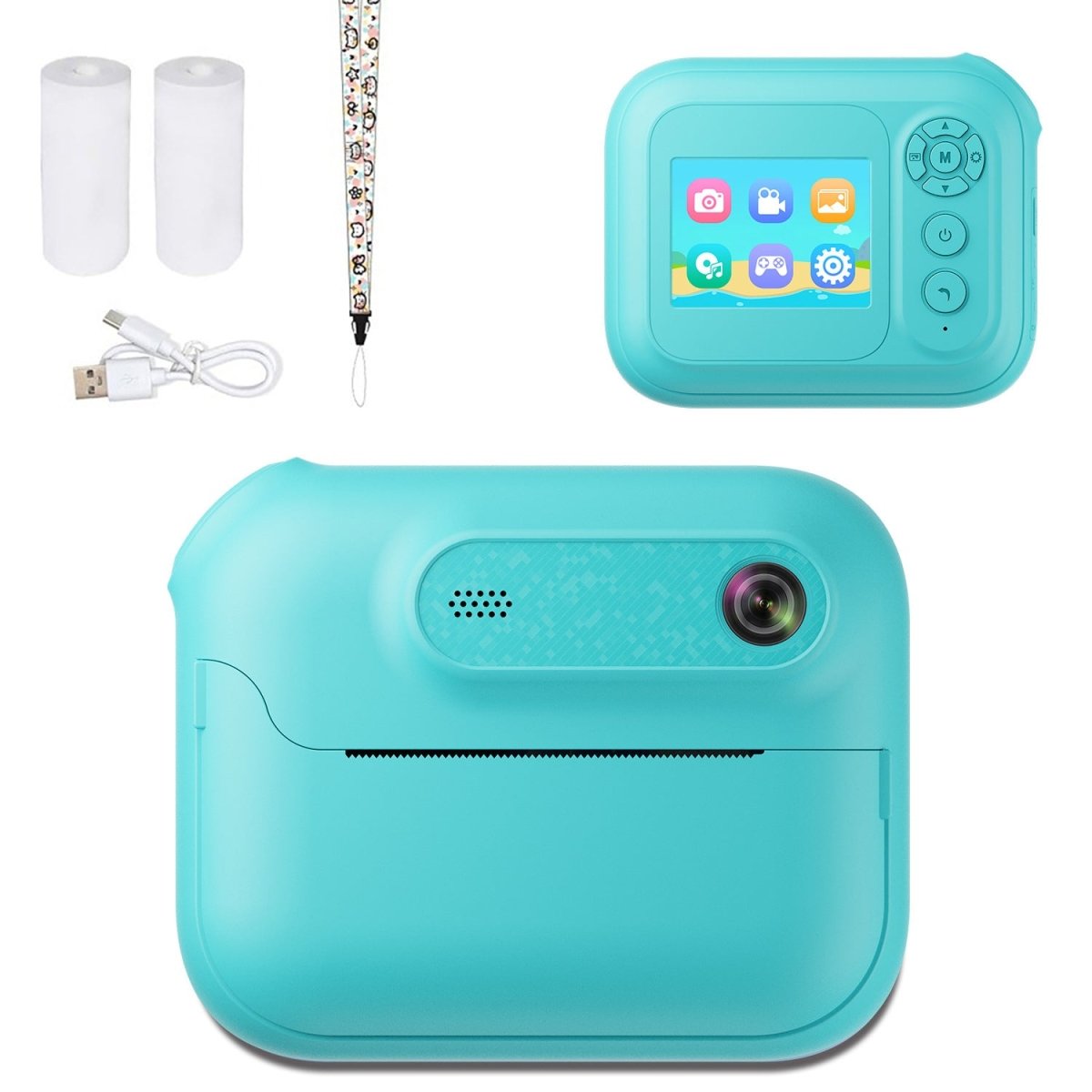 Kids Multi - Functional Camera Toy - Instant B&W Printing & Creative Stickers(white)