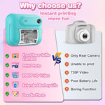 Kids Multi - Functional Camera Toy - Instant B&W Printing & Creative Stickers(white)