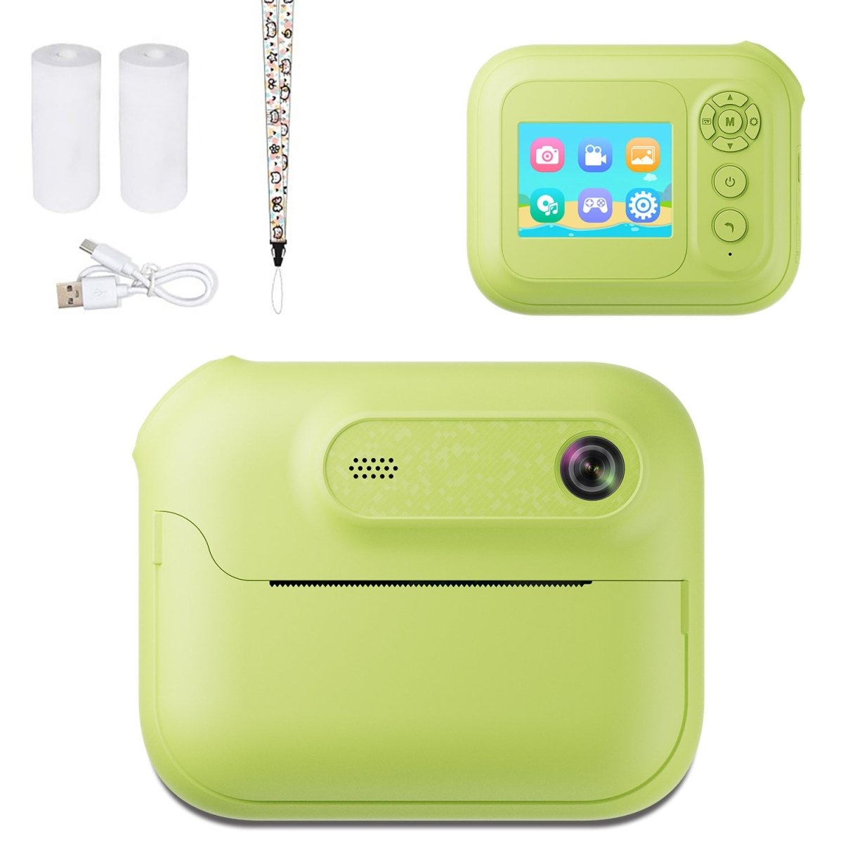 Kids Multi - Functional Camera Toy - Instant B&W Printing & Creative Stickers(yellow)