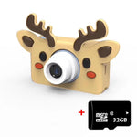 Mini Digital Sport Camera with 8.0mp Lens 2.0 Screen Elk - shaped Case & 32gb Memory for Kids