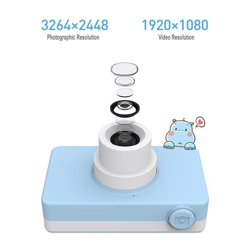 Mini Digital Sport Camera with 8.0mp Lens 2.0 Screen Elk - shaped Case & 32gb Memory for Kids