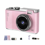 Retro Kids Camera With Dual - Lens 4K Hd Ccd - 2.4 Inch - Pink