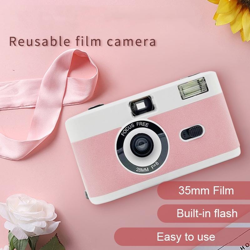 Retro Manual Reusable Film Camera for Kids - no Film - Black + Black